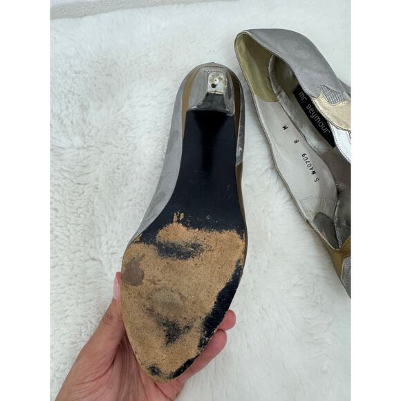 Stuart Weitzman for Mr. Seymour Metallic Vintage Heels Size 8 - Picture 8 of 13